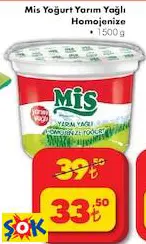 MİS YOĞURT YARIM YAĞLI HOMOJENİZE 1500 G MİS YOĞURT YARIM YAĞLI HOMOJENİZE 1500 G